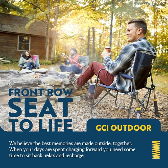 🏈🌅 Lightweight Folding Rocking Chair – Perfect for Camping, Tailgates & Backyards