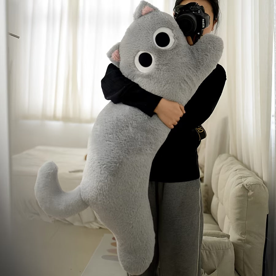 A 35-Inch Oversized Plush Cat Toy That Is Soft And Huggable, Featuring a Lifelike Design, Ideal for Gifts on Valentine'S Day