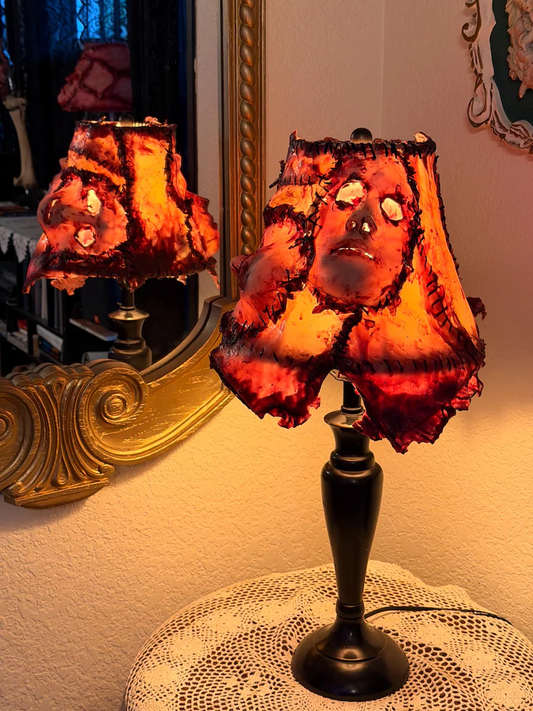 Gothic Human Skin Face Lamp | Macabre Home Decor 🧛‍♀️