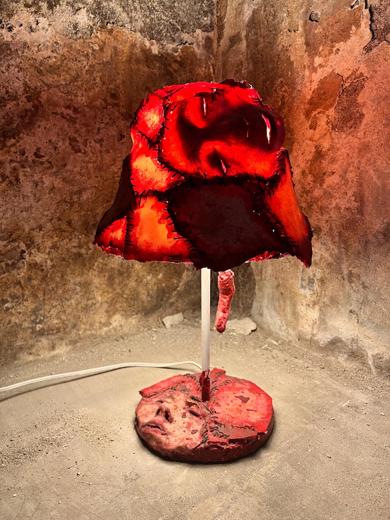 Gothic Human Skin Face Lamp | Macabre Home Decor 🧛‍♀️