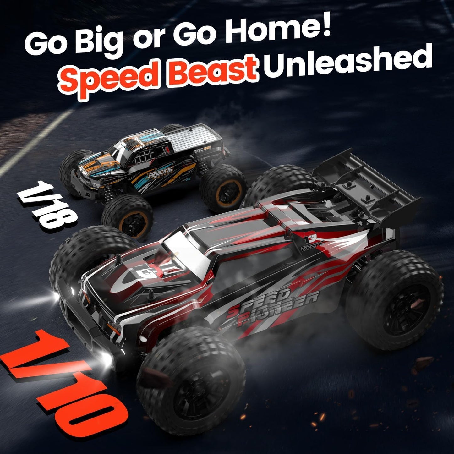 ⚡ 1:10 Scale 4WD High-Speed RC Truck – Off‑Road Beast + DIY Shell 🚀