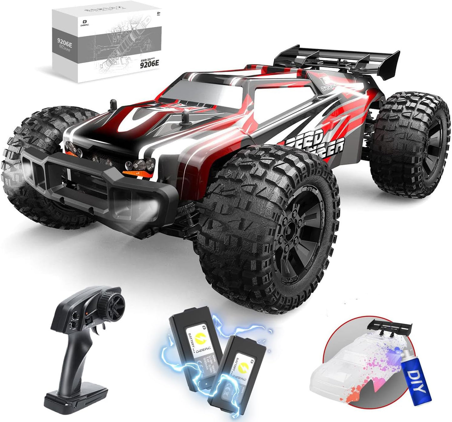 ⚡ 1:10 Scale 4WD High-Speed RC Truck – Off‑Road Beast + DIY Shell 🚀