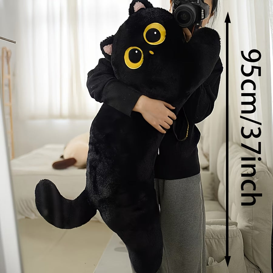 A 35-Inch Oversized Plush Cat Toy That Is Soft And Huggable, Featuring a Lifelike Design, Ideal for Gifts on Valentine'S Day