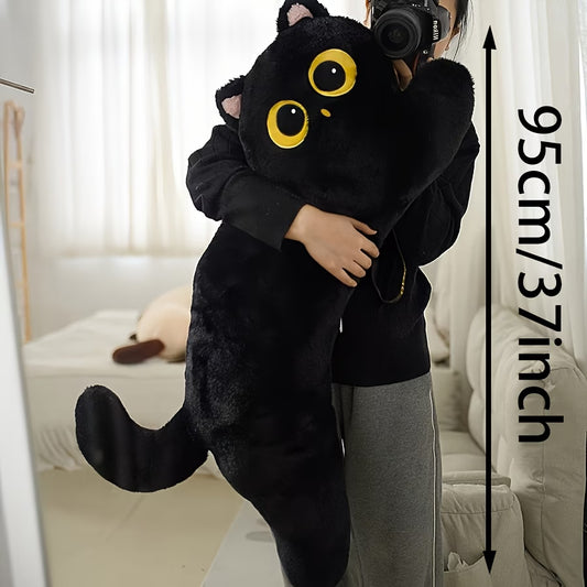 A 35-Inch Oversized Plush Cat Toy That Is Soft And Huggable, Featuring a Lifelike Design, Ideal for Gifts on Valentine'S Day
