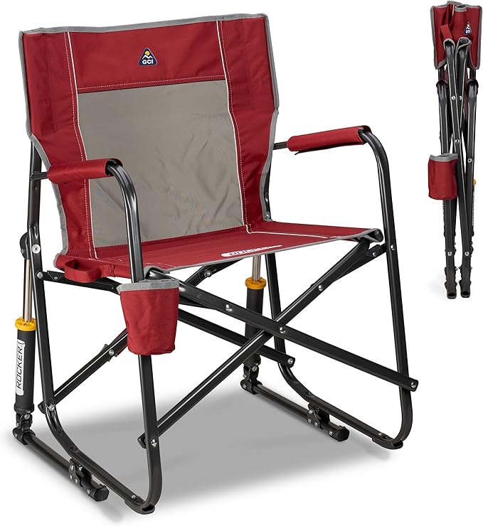 🏈🌅 Lightweight Folding Rocking Chair – Perfect for Camping, Tailgates & Backyards
