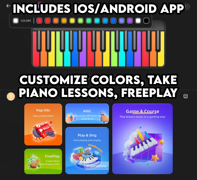 🎹 Portable LED MIDI Keyboard – 1,000+ Iconic Presets, 29 Lighted Keys & Lifetime Sound Updates